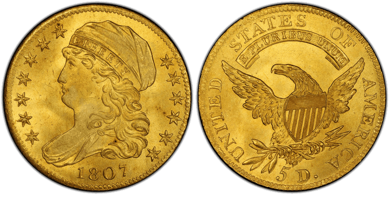 Draped Bust to Left Half Eagles 1807-1812 series coin