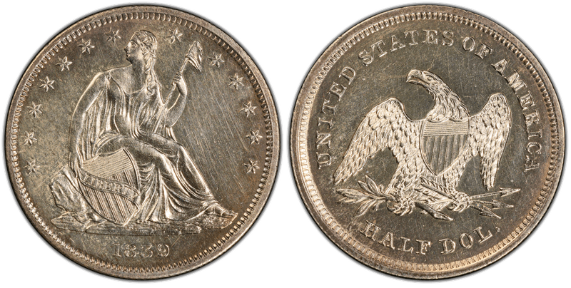 Seated Liberty Half Dollars 1839-1891 series coin
