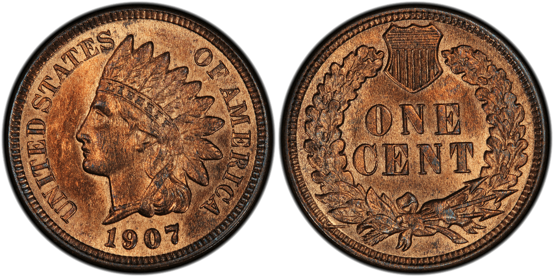 1907 Indian Head Cent Strike Through and Repunched Date FS-303