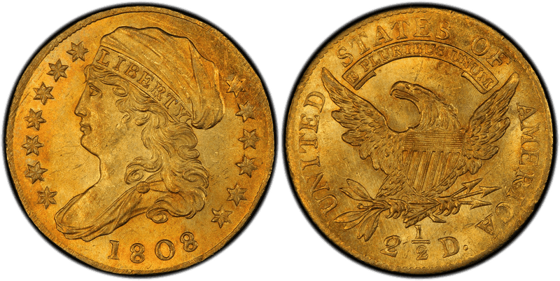 Large Draped Bust to Left Quarter Eagles 1808 series coin