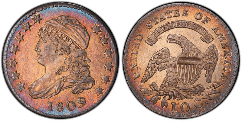 Capped Bust Dimes 1809-1837 series coin