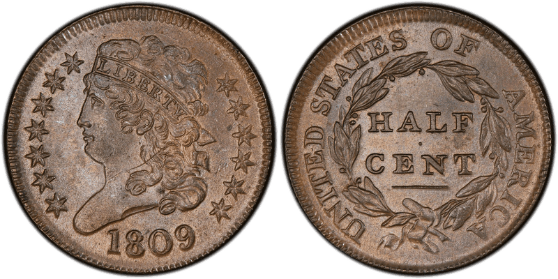 Classic Head Half Cents 1809-1836 series coin