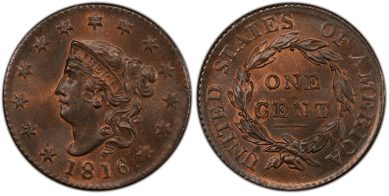 Matron Head Coronet Head Cents 1816-1835 series coin