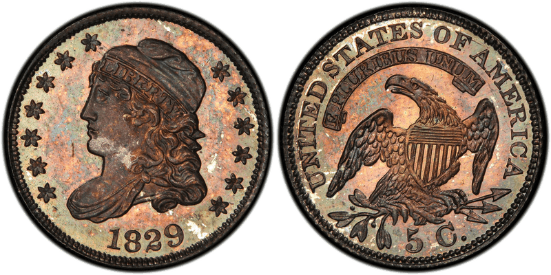 Capped Bust Half Dimes 1829-1837 series coin