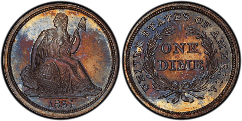 Seated Liberty Dimes 1837-1891 series coin