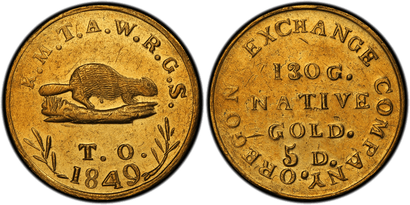 Oregon Gold (1849) series coin
