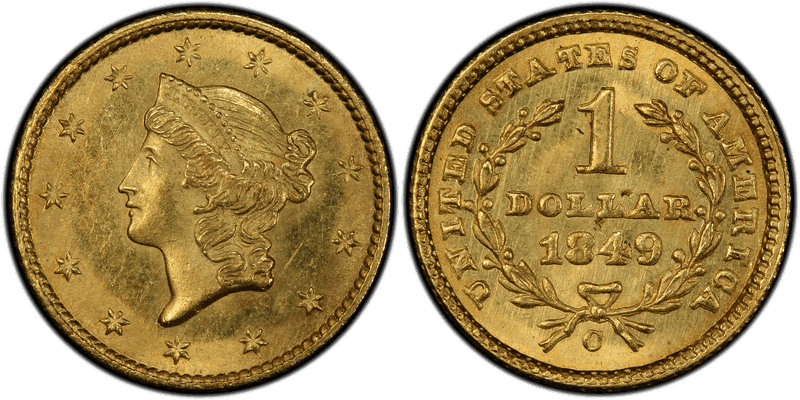 Liberty Head Gold Dollars 1849-1854 series coin