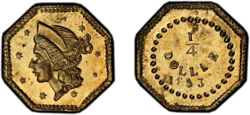 California Fractional Gold (1852-1882) series coin