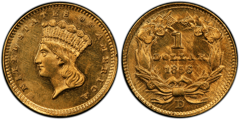 Large Indian Princess Head Gold Dollars 1856-1889 series coin