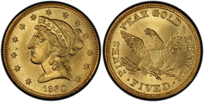 Colorado Gold (1860-1861) series coin