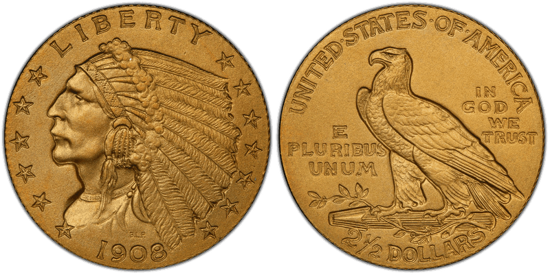 Indian Head Quarter Eagles 1908-1929 series coin