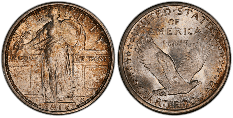 Standing Liberty Quarters 1916-1930 series coin
