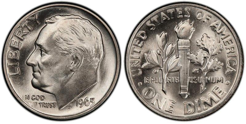 Roosevelt Dimes Clad and Silver Proof 1965 to Date series coin
