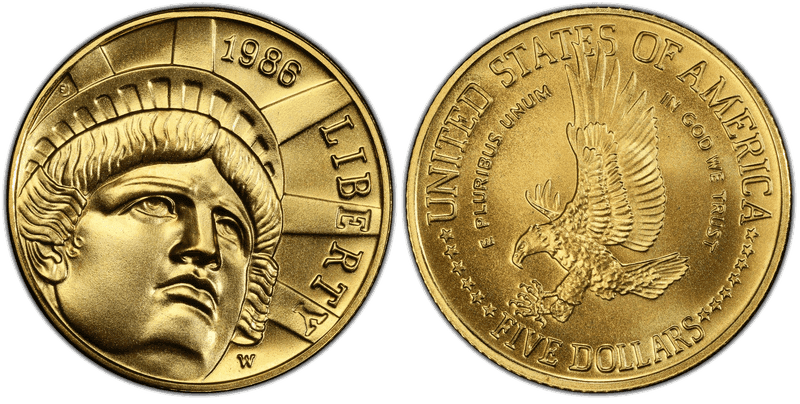 Modern Commemorative Five Dollar Gold (1984-Date) series coin