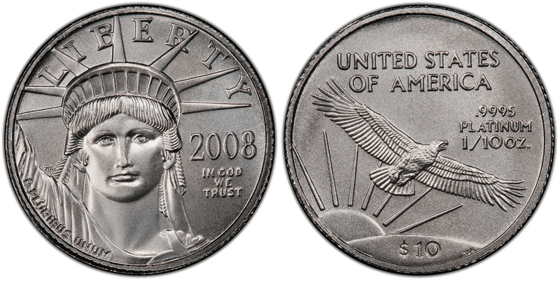 American Eagle Ten Dollar Platinum 1997 to Date series coin