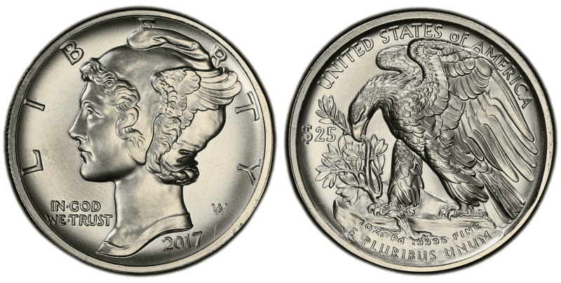 American Palladium Eagles 2017 to Date series coin