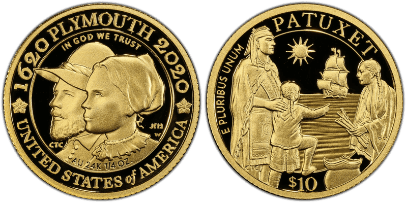 400th Mayflower Anniversary Ten Dollar Gold 2020 series coin